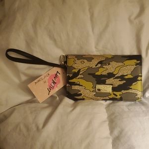 NWT Betsey Johnson glitzy camo wristlet